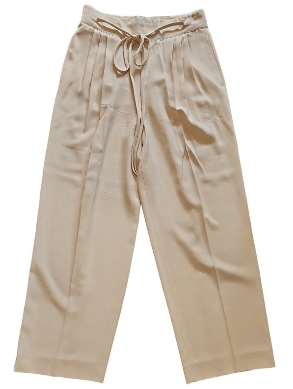 Vintage Sahzá Gruppo GFT Saks Fifth Avenue Cream Pleated Wide Leg Pants US 10